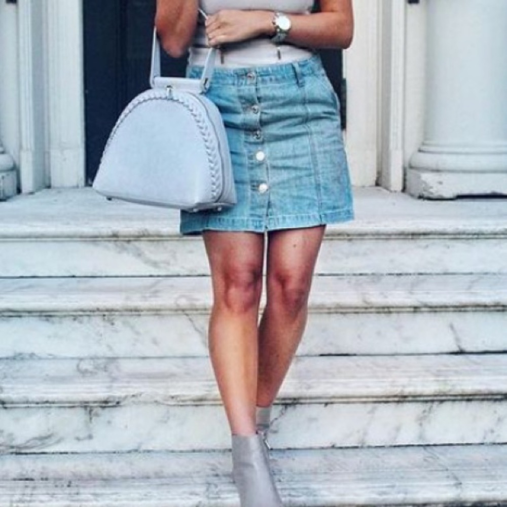 Button front skirt